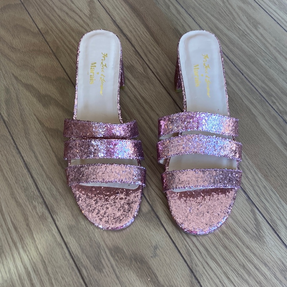 For love and lemons glitter sandals